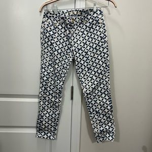 Michael Kors Blue & White Skinny Jeans Size 4 US